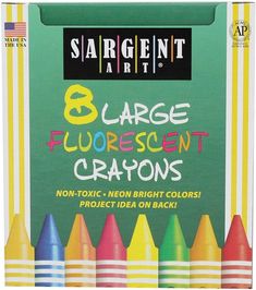 the 8 large fluorescent crayons are colorful