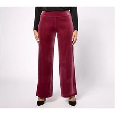 Belle By Kim Gravel Velvet Palazzo Pant Port Wine Womens Petite Plus Size 18 Features: Pull-On Style Elastic Waistband Rise: Slightly Below The Waist Fit: Semi-Fitted; Follows The Lines Of The Body With Added Wearing Ease Leg Shape: Wide Leg; Widens Fashionably From Thigh To Leg Opening Knit Velour Inseam: Petite Missy/Plus Inseam 28" Size: Womens 18 Condition: New Without Tags Ladies Straight Wide Leg Career Office Academia Office Saturday Sunday Travel Vacation Summer Spring Everyday Comfortab Stretch Wide Leg Burgundy Pants, Stretch Burgundy Wide Leg Pants, Burgundy Stretch Wide Leg Pants, Elegant Full-length Burgundy Bottoms, Elegant Full Length Burgundy Bottoms, Stretch Burgundy Trousers, Burgundy Stretch Trousers, Winter Burgundy Stretch Bottoms, Velvet Palazzo