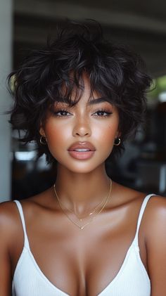 👸 Modern Haircuts For Black Women Short Haircuts for Black Women Inspiration 🌸 Black Women Short Haircuts, Cartoon Inspiration, Female Hairstyles, Rosemary Oil For Hair, Short Red Hair