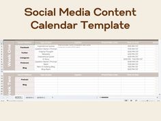 the social media content calendar template