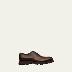 Berluti "Venezia" oxfords. Stacked heel. Round toe. Lace-up vamp. Contrast midsole. Lugged sole. Luxury Men's Lace-up Shoes With Brogue Detailing, Luxury Men's Lace-up Brogue Shoes, Luxury Men's Oxford Lace-up Shoes, Luxury Men's Lace-up Boots With Vibram Sole, Lace-up Calf Leather Oxfords With Vibram Sole, Lug Sole, Up Shoes, Stacked Heel, Top Designers