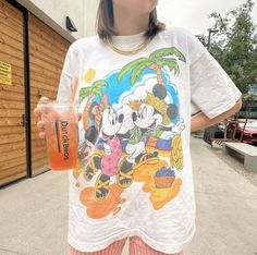 Vintage Mickey And Minnie Shirt Outfit Easy 30 day return policy Vintage Disney Tshirt, Aesthetic Disney Outfits, Disney Cruise Outfits, Disney Outfits Summer, Disneyland Fits, Vintage Mickey And Minnie, 2025 Outfits, Trending Streetwear, Disney Trip Outfits