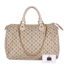 Authentic Louis Vuitton mini lin Speedy 30 with removable strap. This Speedy tote features monogram mini lin canvas which is 58% cotton, 24% linen, and 18% polyamide. This canvas is soft, lightweight, and very resistant. There are beige cowhide rolled leather handles and brass handle links. The top brass zipper opens to an interior of fabric with pockets. This is a marvelous tote that is ideal for everyday wear, from Louis Vuitton! The strap can be used on many of the Louis Vuitton bags. Strap d Louis Vuitton Speedy 30, Brass Handle, Speedy 30, Interior Fabric, Bag Packaging, Brass Handles, Leather Handles, Louis Vuitton Speedy Bag, Louis Vuitton Bags