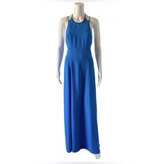 Nwt Armani Exchange Cut Out Maxi Dress Size 10. This Dress Is In A Pet Free And Smoke Free Environment. Blue Fitted Halter Neck Maxi Dress, Blue A-line Maxi Dress For Daywear, Stretch Blue Dresses For Daywear, Blue Stretch Dresses For Daywear, Casual Blue Stretch Dresses, Long Shirt Women, Cut Out Maxi Dress, Navy Blue Maxi Dress, Purple Maxi