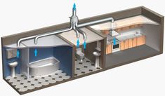 a cutaway view of a bathroom showing the plumbing