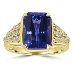 ADG52481 Tanzanite Rings, Tanzanite Ring, Tanzanite Gemstone, 18k Yellow Gold Ring, Ring Style, Diamond Set, Yellow Gold Ring, Blue Gemstones, Memorable Gifts