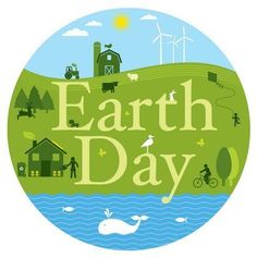 the logo for earth day is shown here