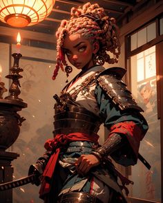 ArtStation - 390 Yasuko the Ghetto Samurai Warrior Diverse Outfit Character Design Reference Art V1 4K in shop! Samurai Showdown Characters, Cyberpunk Samurai Character Art, Street Character Design, Female Samurai Character Art, Outfit Character Design, Woman Samurai, Samurai Female, Samurai Outfit