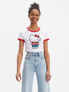 Levi's® x Hello Kitty Perfect Ringer Tee Levis Outfit, Kitty Clothes, Hello Kitty Clothes