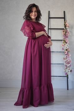 Burgundy Maternity Dress, Pregnancy Gown, Maternity Photoshoot Dress, Blue Contacts, Maternity Dresses For Photoshoot, Dress With Sleeves, Future Mom, Photoshoot Dress, Maternity Gowns