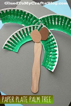 paper plate palm tree craft for kids to make