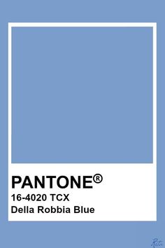 pantone's blue color is shown with the words, delta robbia blue