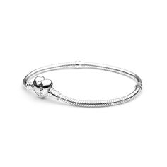 Silver Charm Bracelet with Heart Clasp Elegant Sterling Silver Heart-shaped Charm Bracelet, Elegant Heart Charm Bracelet With Sterling Silver Clasp, Elegant Sterling Silver Heart Charm Bracelet, Elegant Sterling Silver Heart Bracelet With Lobster Clasp, Elegant Jewelry With Heart Charm On Snake Chain, Elegant Charm Bracelet With Snake Chain, Sterling Silver Clasp Snake Chain Charm Bracelet, Pandora Chain Bracelet, Bracelet With Heart