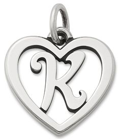 Heart Initial Charm Keep your initials and the initials of loved ones close with you wherever you go. Originally released in 1982, this classic James Avery heart charm in sterling silver is available in letters A-Z. Product Specifications: Sterling silver0.625" diameterAvailable in letters A through ZMade in the USA Anniversary Heart Charm Initial Pendant, Anniversary Heart Charm With Initial Pendant, Anniversary Heart Charm And Initial Pendant, James Avery Bracelet, Pandora Bracelet Charms Ideas, James Avery Charms, James Avery Jewelry, James Avery, Pandora Bracelet Charms