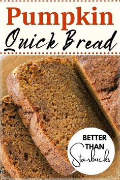 pumpkin quick bread with text overlay