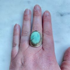 Gorgeous Light Blue Green Turquoise Ring On Stunning 925 Silver Band. Stamped On The Inside. Guessing Size 8 As That’s What I Wear On My Middle Finger. Turquoise Ring With Large Stone For Anniversary, Silver Oval Turquoise Ring Fine Jewelry, Fine Jewelry Sterling Silver Oval Turquoise Ring, Untreated Sterling Silver Turquoise Ring, Elegant Oval Nickel-free Turquoise Ring, Sterling Silver Turquoise Ring For Healing, Oval Turquoise Ring In Sterling Silver, Elegant Oval Turquoise Ring Nickel Free, Sterling Silver Turquoise Ring For Healing With Natural Stones