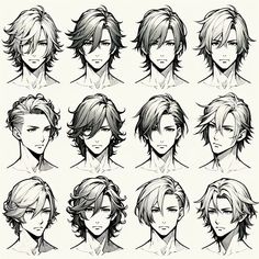 the different hairs styles for men and women are shown in this drawing lesson, which shows how