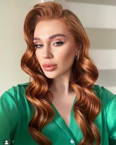 Ginger Bride, Vintage Waves Hair, Redhead Bride, Make Up Sposa, Redhead Hairstyles, Flame Hair, Best Hair Color Ideas, The Best Hair Color, Bridal Hair Down