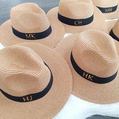 These hats are amazing as a bridal party gift, honeymoon or just for your holiday! Personalised with your initials on the side of the ribbon. These are also amazing his and hers gifts. Stylish Straw Fedora hats.  They can be made smaller using the internal ribbon. Outside black ribbon on hat is pleated! Available in white, cream or brown All one size 56-58cm with an internal adjuster draw string inside to adjust your own head size. PLEASE MEASURE THE CIRCUMFERENCE OF YOUR HEAD IF UNSURE ON SIZIN Casual Beach Wedding Hat, Adjustable Wide Brim Sun Hat As Gift, Adjustable Curved Brim Straw Hat As Gift, Adjustable Brimmed Straw Hat As Gift, Adjustable Short Brim Sun Hat As Gift, Adjustable Sun Hat With Short Brim, Customizable Adjustable Beach Hats, Summer Wedding Hats With Curved Brim, Adjustable Wide Brim Mini Hat For Gift