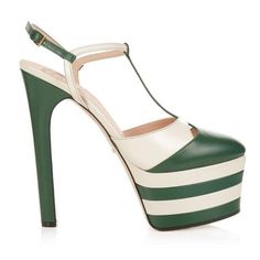 Prom Pumps, Sandals Gucci, Gucci Platform, Green Platform, Green Pumps, Gucci Pumps, Heels Prom, Designer Footwear, Strappy Pumps