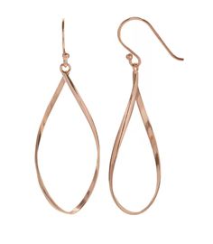 Tiana Collection Twist Teardrop Earrings. Luxury Rose Gold Teardrop Hoop Earrings, Elegant Jewelry With Fish Hook For Gift, Classic Rose Gold Teardrop Hoop Earrings, Teardrop Earrings With Fish Hook, Teardrop Fish Hook Earrings, Hypoallergenic Teardrop Hoop Earrings For Formal Occasions, Hypoallergenic Teardrop Hoop Earrings For Formal Events, Elegant Rose Gold Teardrop Linear Earrings, Elegant Fish Hook Jewelry For Formal Occasions