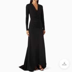 New With Tags!! Retail $299! Stunning Black Maxi Dress By Elliatt. V-Neck Plunge. Ruched Front Detail. Long Sleeves. Hidden Zipper Back. Slight High Low Hemline. Gorgeous!!! Brand Nwt. Women’s Size Medium. Evening Ruched V-neck Maxi Dress, Fitted V-neck Ruched Maxi Dress, Fitted V-neck Maxi Dress With Ruched Detail, Fitted Ruched Maxi Dress With V-neck, Ruched V-neck Maxi Dress For Dinner, Ruched V-neck Dress For Evening, Ruched V-neck Maxi Dress For Evening, Black Maxi, Womens Maxi Dresses