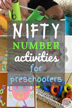 a collage of different numbers and activities for preschoolers