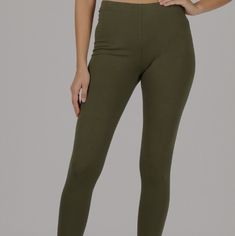 High Waist, Thick And Stretchy Leggings. New. Olive Green Or Black Available Please Comment Color Elastic Cotton Leggings, Basic Stretch Pants For Spring, Green Elastane Leggings For Loungewear, Casual Solid Color Elastane Leggings, Tight Green Bottoms For Loungewear, Green Stretch Bottoms, Green Stretch Bottoms With Basic Style, Green Stretch Bottoms Basic Style, Solid Color Leggings For Spring Loungewear