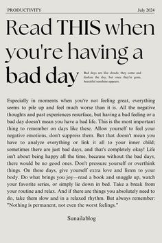 the front page of an article about bad day