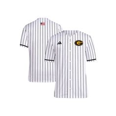 Show your love for your squad in this Grambling Tigers replica baseball jersey from adidas. It's designed just like the ones your favorite players wear on the field, so you can feel like part of the team whether you're cheering from the bleachers or taking a stroll around campus. Grambling Tigers colors and official graphics provide the finishing touch.Show your love for your squad in this Grambling Tigers replica baseball jersey from adidas. It's designed just like the ones your favorite player Collegiate Baseball Jersey With Team Name, College Team-colored Baseball Jersey With Three Stripes, College Jersey With Three Stripes For Baseball Season, Team-colored Baseball Jersey With Three Stripes For Fans, Team-colored Three Stripes Baseball Jersey For Fans, White College Baseball Jersey With Team Logo, White Baseball Jersey With Team Logo For College, College Jersey With Three Stripes And Baseball Collar, Varsity Baseball Jersey With Team Logo