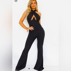 Brand New Never Worn Pretty Little Thing Underwire Black Jumpsuit Size 6 Medium #Prettylittlething Chic Fitted Halter Neck Jumpsuits And Rompers, Stretch Halter Neck Jumpsuits And Rompers For Night Out, Black Halter Neck Jumpsuit For Night Out, Trendy Halter Neck Jumpsuits And Rompers For Night Out, Chic Backless Jumpsuits And Rompers For Night Out, Chic Backless Jumpsuit For Night Out, Trendy Halter Neck Jumpsuits For Night Out, Black Halter Neck Jumpsuit For Party, Chic Halter Neck Jumpsuits And Rompers For Night Out