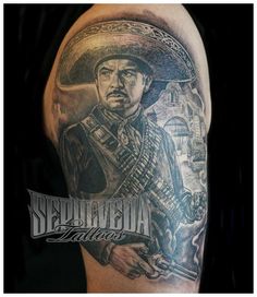 Antonio Aguilar portrait Retrato de Antonio Aguilar by Victor Sepulveda www.sepulvedatattoos.blogspot.com Instagram @sepulvedatattoo Mexican Mariachi Tattoo, Vicente Fernandez Tattoo, Mexican Wrestler Tattoo, Emilio Zapata Tattoo, Mexican Gunslinger Tattoo, Aztec Drawings, Gangster Art, Blue Flower Tattoos