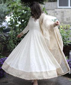 White Frock Suit, Dua E Khair, Frock Suit, White Churidar, Churidar Neck, White Frock, Wedding Frocks, Desi Dress, Designer Anarkali Dresses