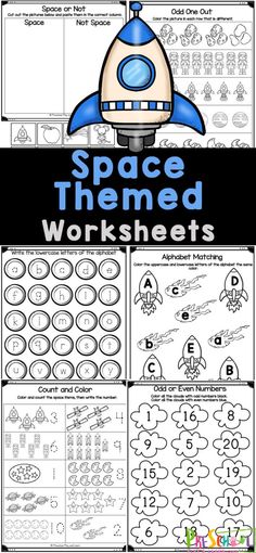 space themed worksheets for kids to practice numbers