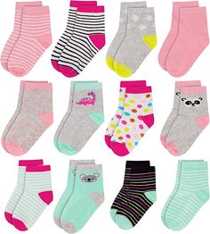 PRICES MAY VARY. Kids Comfortable Cotton Socks - Made by 50% cotton 48% polyester and 2% Spandex . High quality materials make this kids sport socks soft, breathable, stretchable and durable, with good moisture wick. Machine wash cold with like colors - Gentle Wash. WIDE SELECTION OF SIZES: These toddler boys socks & toddler girl socks are also for active little kids: 2-3T for toddlers, 4-5T for little kids, 6-10 for Big Kids. Advanced tech applied to kid non skid socks to help kids socks hold a Crazy Socks For Kids, Star Kids, Non Slip Socks, Boys Socks, Toddler Socks, Animal Patterns, Crazy Socks, Kids Clothes Boys, Girls Socks