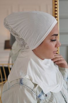 Smart Breathable Full head with neck cap fully cover Instant Hijab - Aynour.com White Adjustable Casual Headscarf, White Cotton Headscarf, One Size Fits Most, Casual White Adjustable Headscarf, White Cotton Headscarf One Size, White Cotton Headscarf, White One Size Casual Headscarf, White Casual One-size Headscarf, Casual White One Size Headscarf, Casual White One-size Headscarf