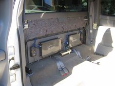 the interior of a vehicle with its doors open