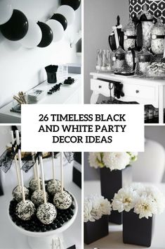 black and white party decor ideas