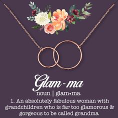 You can never show grandma enough love. If it wasn't for her, you wouldn't be here right now. Show your love for Grandma with this beautiful interlocking circle design symbolizing the connection between generations. The elegant piece is designed to sparkle and make Grandma feel like the queen she really is. Vintage Jewelry Display, Nana Jewelry, Nana Necklace, Grandmother Necklace, Dear Ava, Mimi Gift, Grandma Necklace, Necklaces Cute, Mother's Day Jewelry