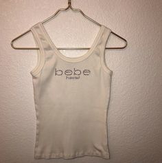 Bebe Shirts, 2000s Outfits, White Rhinestone, Aesthetic Clothes