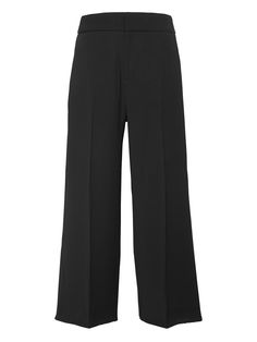 A high-rise, wide-leg pant in a modern, cropped length, made in one of our easy care fabrics.  Zip fly with hook-and-bar closure.  Front slant pockets.  Rear welt pockets.  Flat front.  Trouser crease.  Unlined.  Wide-Leg Fit: High-rise (11. 5").  St Chic Cropped Leg Dress Pants For Formal Occasions, Modern Wide Leg Pants With Welt Pockets, Modern Wide Leg Pants With Pressed Crease, Workwear Wide Leg Pants With Welt Pockets, Modern Wide Leg Bottoms With Pressed Crease, Cropped Wide Leg Pants With Welt Pockets For Work, Classic Wide Leg Culottes For Work, Chic Cropped Wide Leg Work Pants, Versatile High Waist Culottes For Workwear