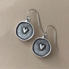 New Earnings Antique Silver Plated Hammered Heart About 1” Length Handmade In Us Handcrafted Artisan Item One Of A Kind Earrings Great Gift Idea Bestseller Style Fast Shipping Please Review My Other Exclusive Handcrafted Artisan Jewelry On Sale 10% Discount And Free Shipping For Additional Jewelry With Bundle 2+ Elegant Handmade Heart Earrings For Everyday, Handmade Round Heart Earrings For Gift, Handmade Round Heart Earrings As Gift, Everyday Heart Charm Earrings, Handmade Heart Pendant Earrings For Anniversary, Handmade Heart Earrings For Anniversary, Hypoallergenic Round Heart Earrings For Everyday, Handmade Everyday Earrings For Valentine's Day, Handmade Heart Earrings For Anniversary And Mother's Day