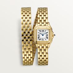 Panthère de Cartier watch Cartier Watches Women, Cartier Panthere, Gold Watches Women, Cartier Watch, Forever Jewelry, Cartier Love, Women's Watch, Summer Jewelry, Gold Set