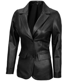 Two Button Black Leather Blazer For Women
This black blazer for women is made from 100% real lambskin leather. This jacket is lined with soft skin-friendly polyester to give you comfort body-fit feeling and keep your body warm. On its front, two buttons and a notch lapel make it fashionable outwear and a hot choice for winter & spring. Moreover, to keep your belongings safe and secure, this blazer has two outer pockets and one inside pocket. Buy now & experience the ultimate level of warmth and comfort. Fitted Classic Faux Leather Blazer, Fitted Faux Leather Classic Blazer, Fitted Faux Leather Jacket With Notch Lapel, Fitted Faux Leather Blazer With Notch Lapel, Fitted Faux Leather Blazer For Business Casual, Fitted Faux Leather Outerwear For Business Casual, Fitted Leather Jacket With Double Button For Night Out, Black Fitted Leather Jacket With Notch Lapel, Fitted Black Leather Jacket With Double Button Closure