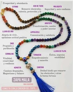 Mala Necklace Diy, Crystal Healing Chart, Mala Jewelry, Yoga Mantras, Mala Bead Necklace, Spiritual Crystals, Les Chakras, Crystal Healing Stones, Chakra Meditation