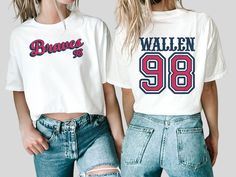 98 Braves, Wallen Shirt, One Thing At A Time, Braves Shirts, Rodeo Shirts, Country Music Shirts, Cowgirl Cowboy, Morgan Wallen, Country Concerts