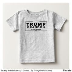 Trump Brandon 2024™ Election Grey Baby T-Shirt