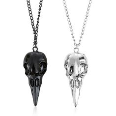 PRICES MAY VARY. Bird Skull Necklace----- Alloy, Weight:5g.. Size：5cmx2.5cm. Chain length: 60cm. In one package, you recovered 2 bird skull necklaces, and Black Skull Necklace. Halloween party accessories. Crow Necklace----- Punk Metal Crow Skull Necklace. Suitable for men and women, necklaces and earrings full of punk personality. Will attract more attention. Animal Skull Necklaces-----The crow is the chief who manages dreams,the raven was a symbol of initiation into the deeper mysteries.Punk s Crow Skull Necklace, Crowcore Jewelry, Mondstadt Characters, Skull Necklaces, Crow Head, Crow Jewelry, Bird Skull Necklace, Crow Necklace, Halloween Party Accessories