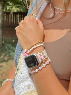 Smiley Face Beaded Bracelet/ Colorful Bracelet/ Bracelet - Etsy Cute Bracelet Stacks With Apple Watch, Preppy Apple Watch Band, Apple Watch Friendship Bracelet, Bracelet Stack With Apple Watch, Cute Bracelet Stacks, Apple Watch Bracelet Stack, Summer Bracelet Stack, Smiley Face Bracelet, Cute Apple Watch Bands