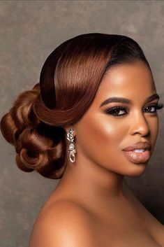 Women Wedding Hairstyles, Black Women Wedding Hairstyles, Black Brides Hairstyles, Bride Hairstyles Updo, Black Women Wedding, Natural Wedding Hairstyles, Black Bridesmaid, Bridal Hair Inspiration